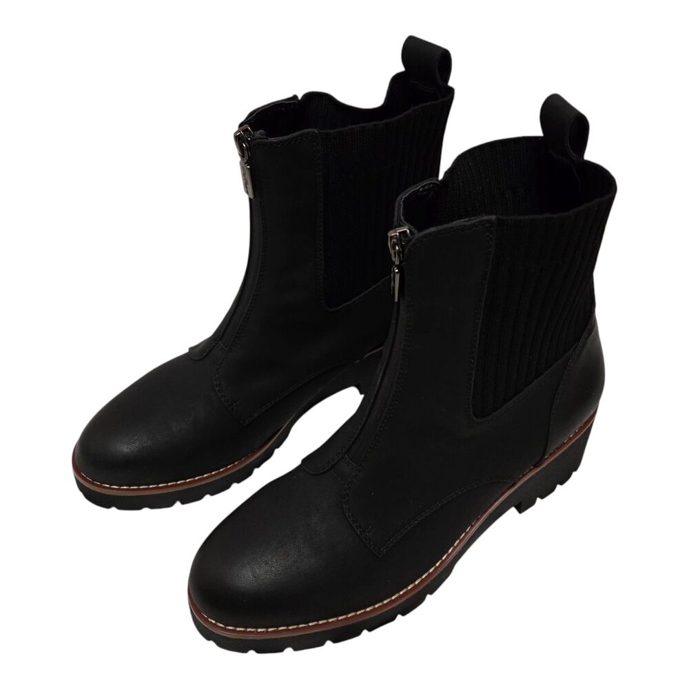 Aqua Boots Dream Waterproof Black Women's Size 11M Black Front Zippers